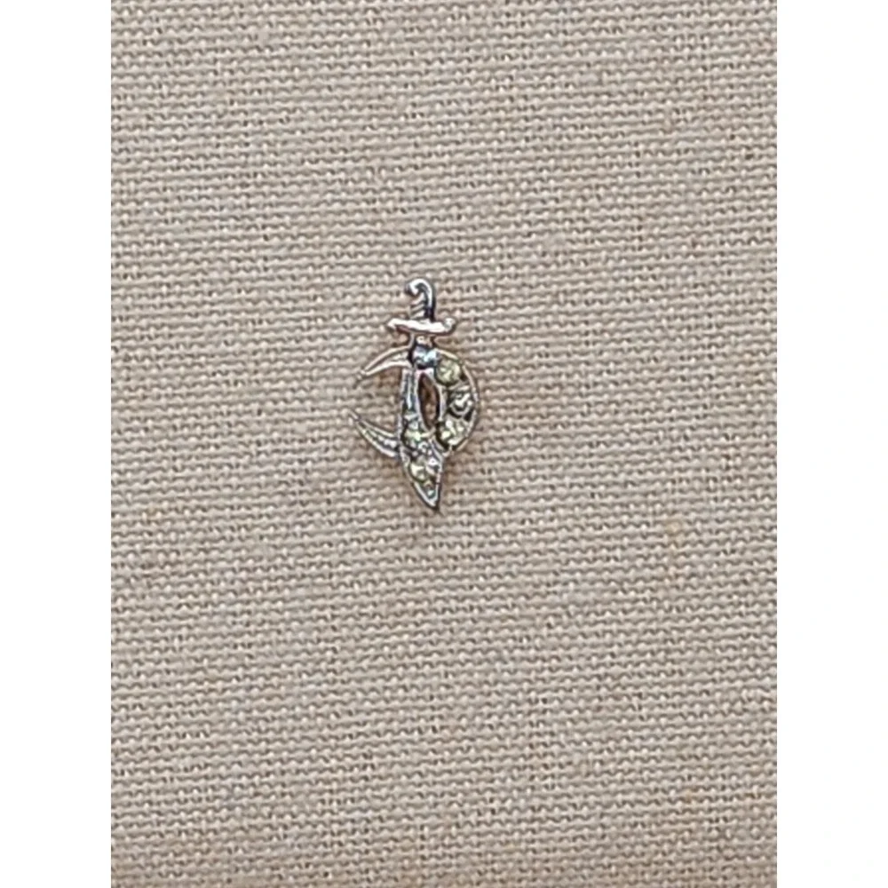 Vtg 925 Sterling Silver Crystal Masonic‎ Shriners Lapel Pin Tie Tack Hat Pin